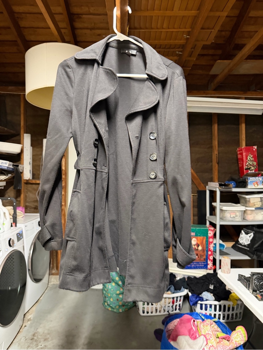 Women’s Large Black BCX Double Breasted Coat